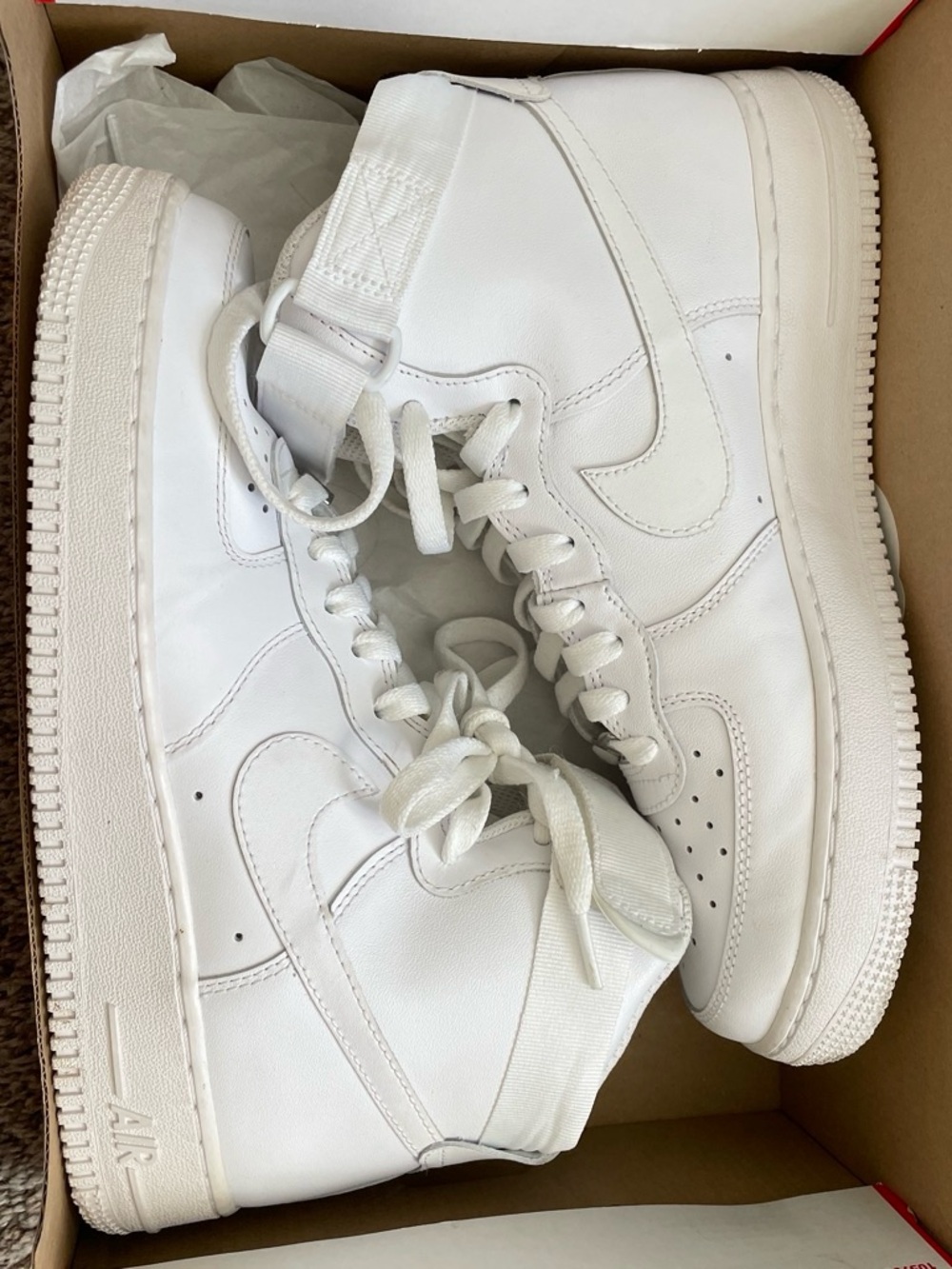 Nike Air Force Ones White High-Top Sneakers